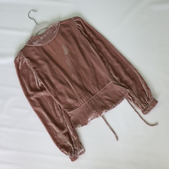Reformation Blush Pink Velvet Anastasia Wrap Top - Picture 5 of 5